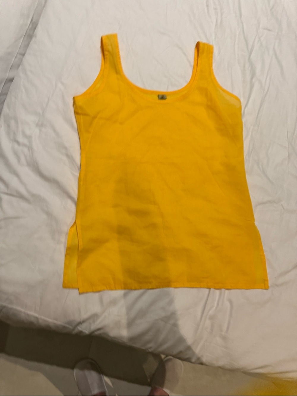 Bright Yellow Scoop Neck Tank Top — Lightweight Women's Shell